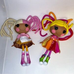 Lalaloopsy Lot of 2 Dolls Silly Hair April Sunsplash & Scoops Waffle Cone Bundle
